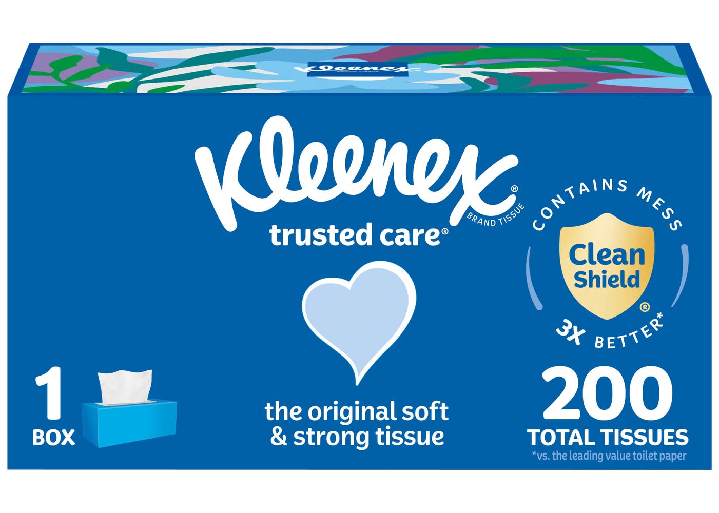 Kleenex Trusted Care 2 Ply Original Soft & Strong Facial Tissues, 8.2x8.4 in (200 ct)