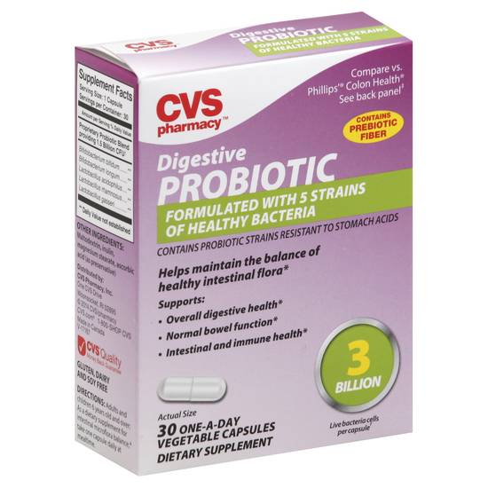 Cvs Pharmacy Digestive Probiotic Vegetable Capsules