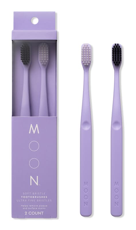 Moon Soft Bristle Purple Manual Toothbrush 2 Pack 2 ct