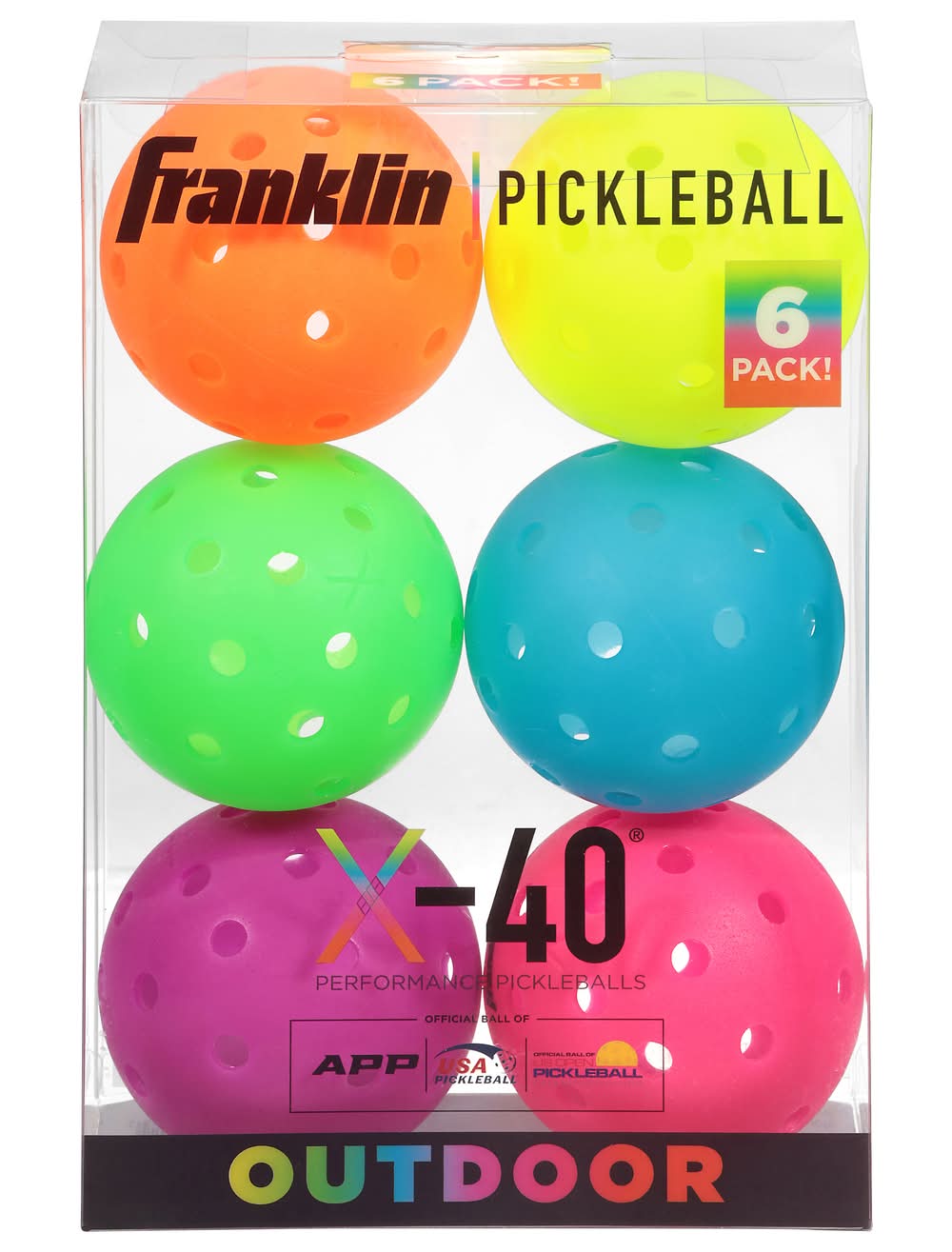 Franklin X-40 Outdoor Performance Pickleball (6 ct)