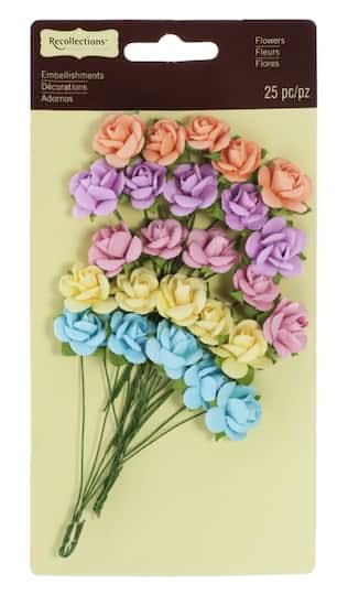 Recollections Pastel Mini Roses, Multi (25 ct)