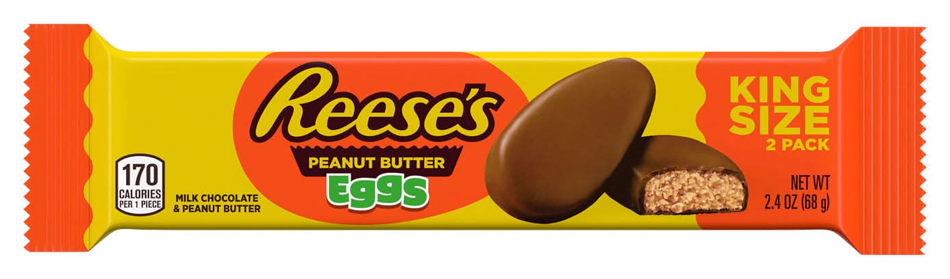 Reese's Easter King Size Milk Chocolate and Peanut Butter Eggs (2.4 oz, 2 ct)