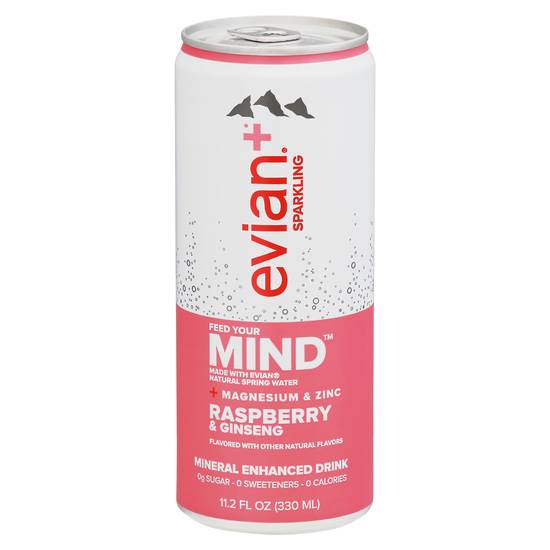 Evian Feed Your Mind Raspberry & Ginseng Mineral Drink (11.2 fl oz)