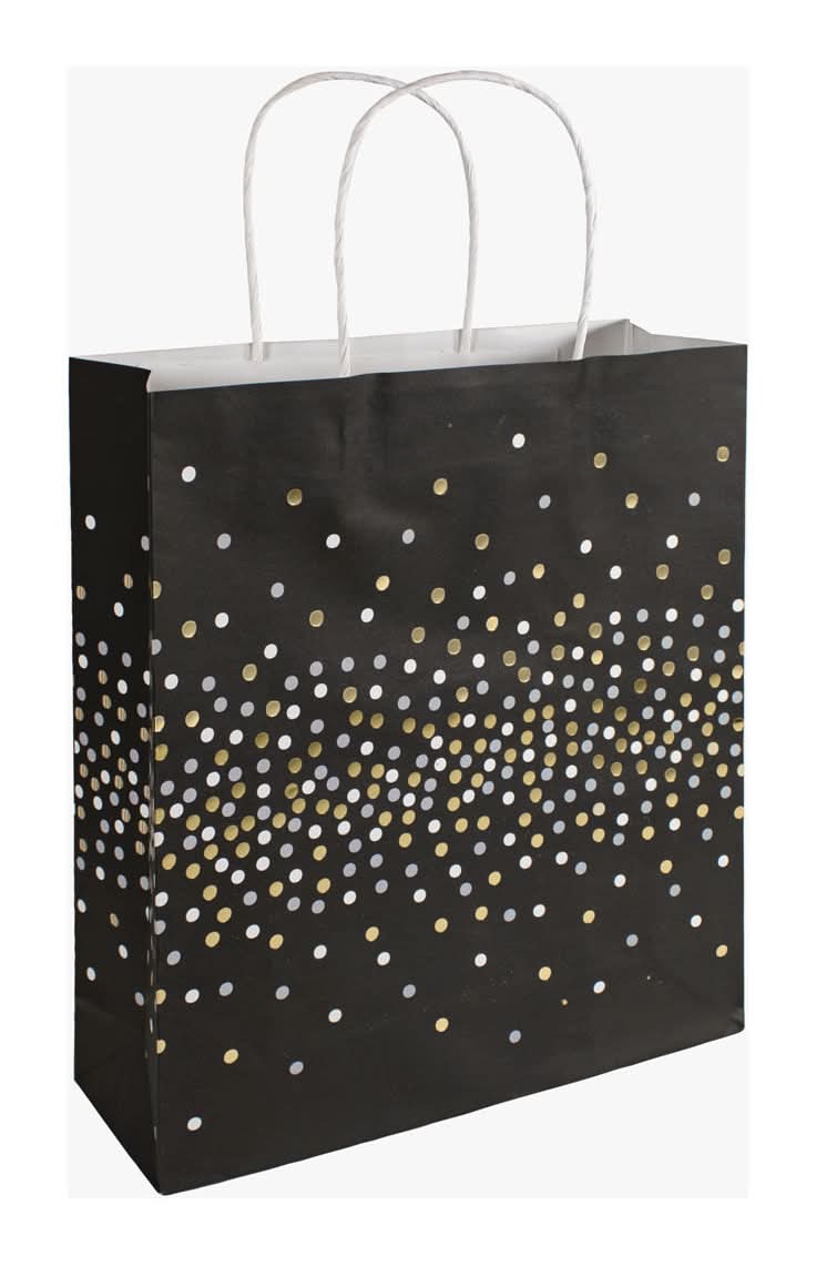 Printed Vertical Kraft Foil Gift Bag Large