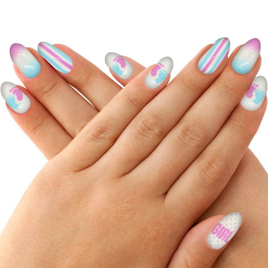 Party City Gender Reveal Faux Nail Set (multi)