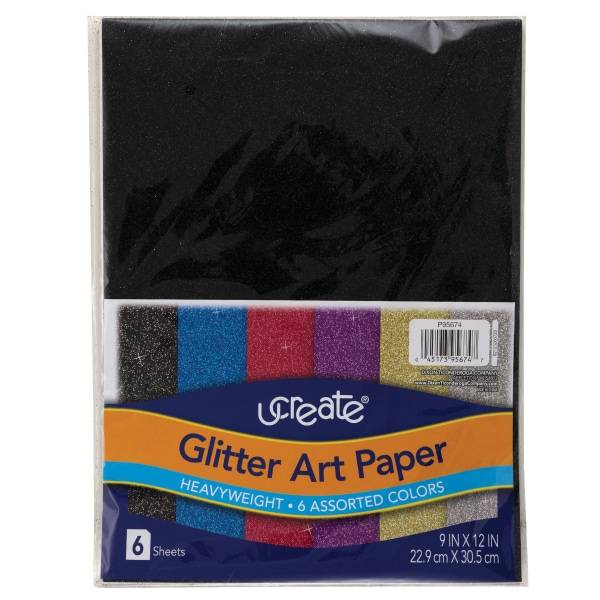 Ucreate Glitter Art Paper 9x12 6ct