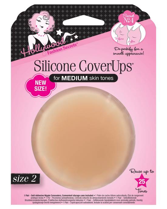 Hollywood Fashion Secrets Medium Silicone CoverUps, Size 2