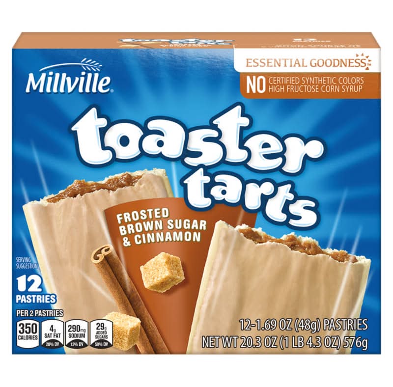 Millville Toaster Tarts Pastries, Cinnamon-Brown Sugar (12 x 1.69 oz)