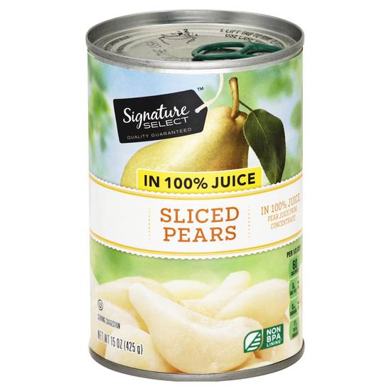 Signature Select Sliced Pears in 100% Juice (15 oz)