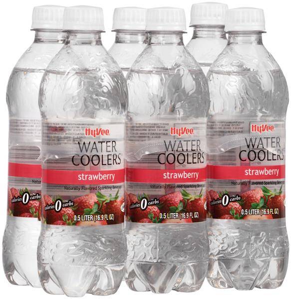Hy-Vee Water Coolers (6 pack, 16.9 fl oz) (strawberry )