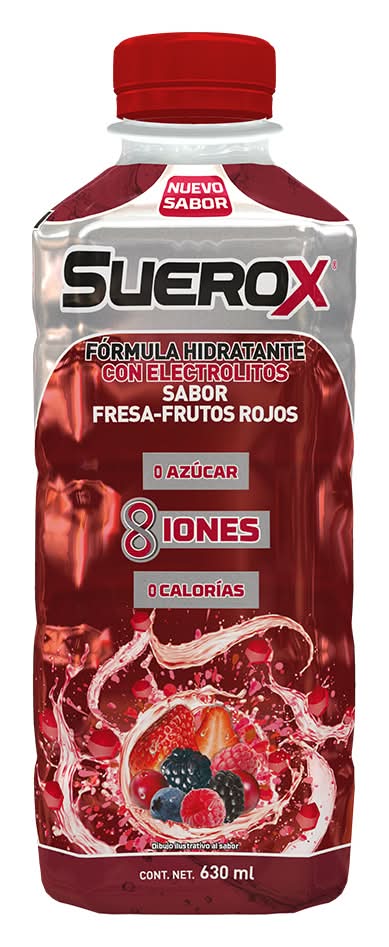 Suerox · Bebida hidratante, fresa-frutos rojos (630 ml)