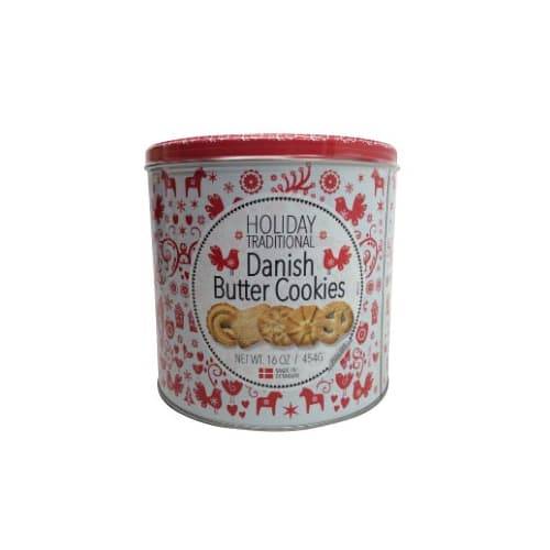 Holiday Traditional Danish Butter Cookies Holiday Tin (1 lbs)