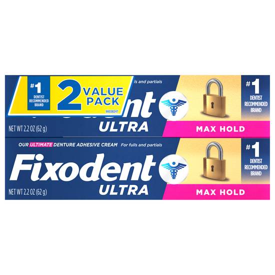 Fixodent Value pack Max Hold Ultra Denture Adhesive Cream (2 ct)