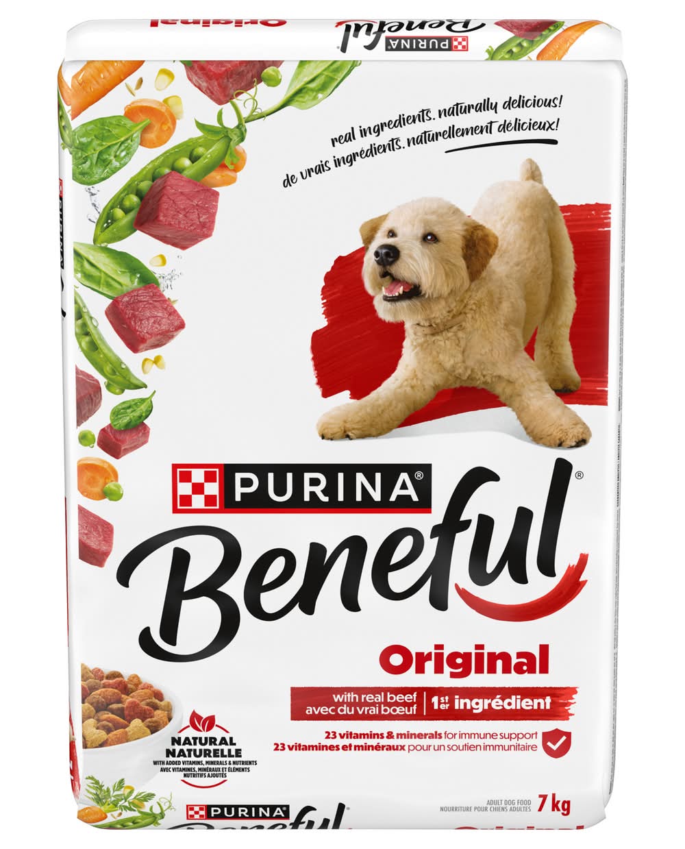 Purina Beneful Original Real Natural Dog Food, Beef, Adult (7 kg)