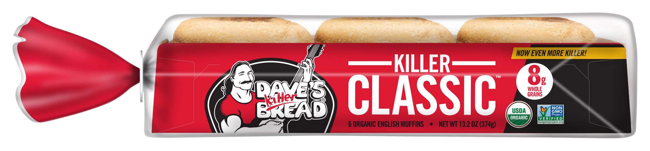 Dave's Killer Bread Killer Classic Organic English Muffins, Butter-Catching (13.2 oz, 6 ct)
