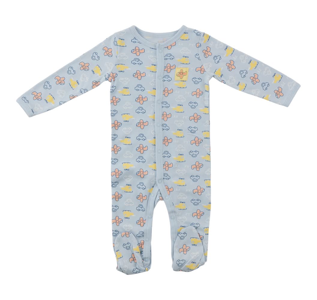 Infant Boys' Printed Long Sleeve Sleeper, 0-24 Month (24M, Lt Blue AB1)