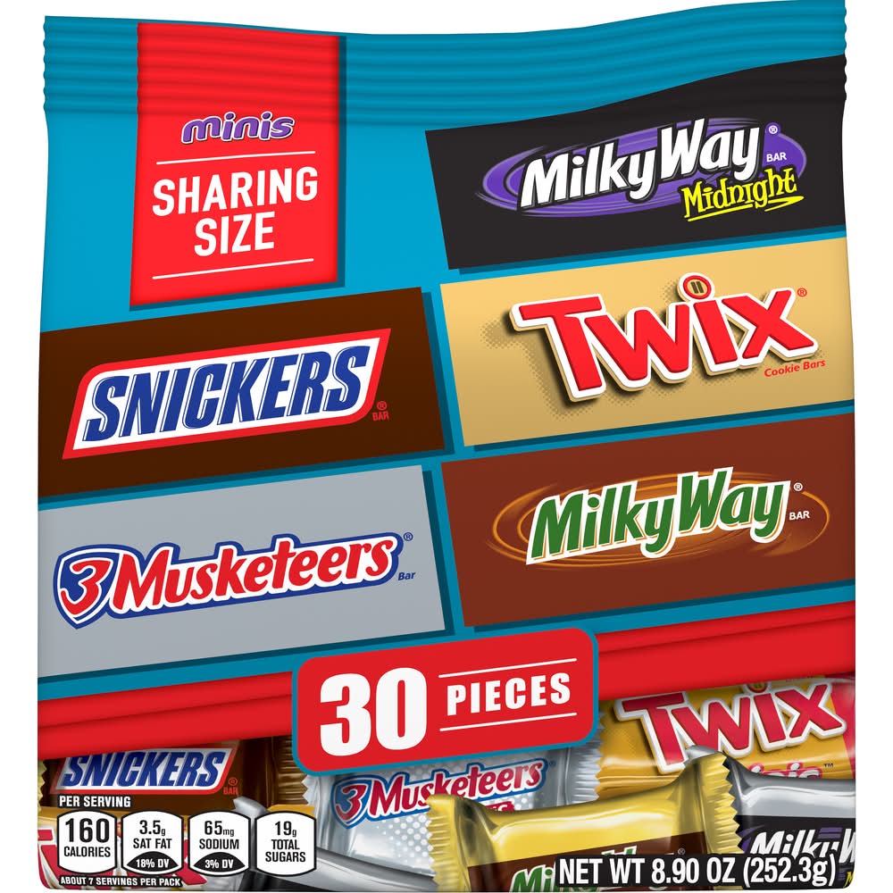 Mars Minis Sharing Size Chocolate Bars (8.9 oz, 30 ct)