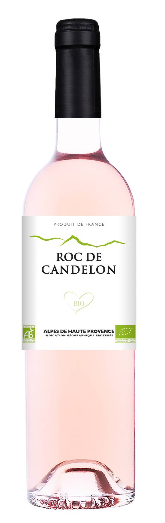 Roc de Candelon - Alpes de haute Provence IGP rose bio domestique wine (25.36 fl oz)