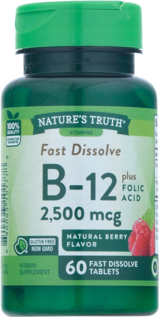 Nature's Truth Vitamin B-12 With Folic Acid 2500 Mcg Berry Flavor ( 60 ct)