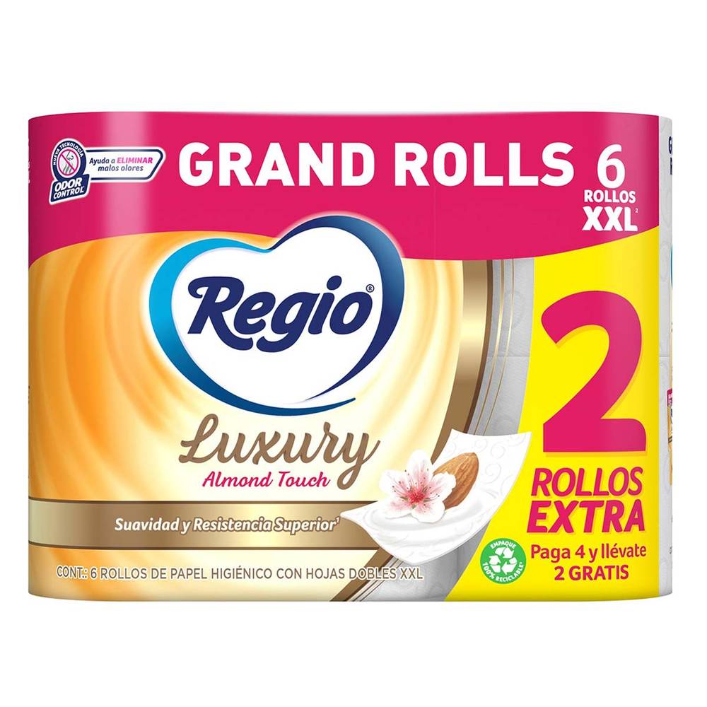 Regio papel higiénico almond touch (6 un) (xxl)