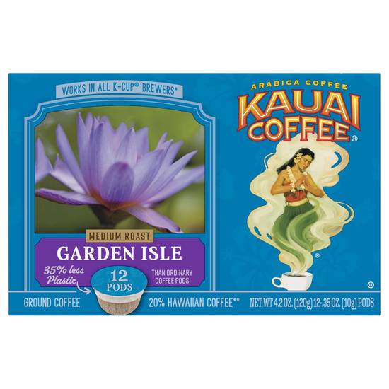 Kauai Coffee Garden Isle Medium Roast Coffee Pods (12 ct)