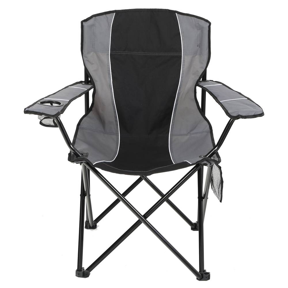 Style Selections Polyester Black/Grey Folding Camping Chair (Carrying Strap/Handle Included) | AC020-G