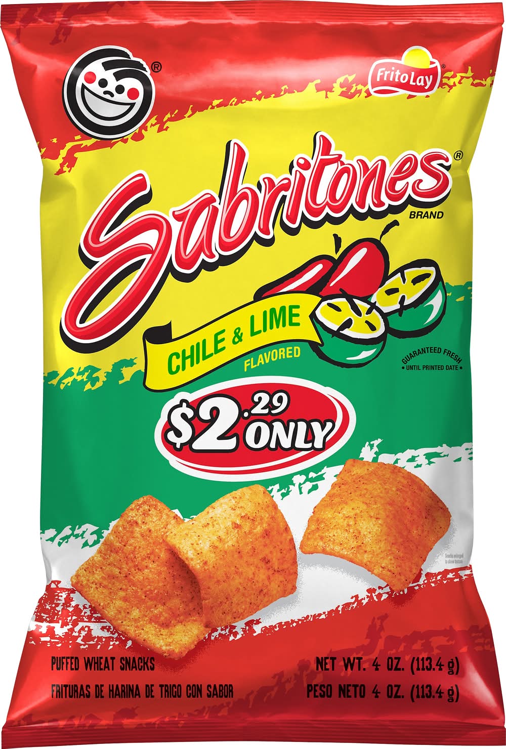 Sabritones Puffed Wheat Snacks, Chile & Lime (4 oz)