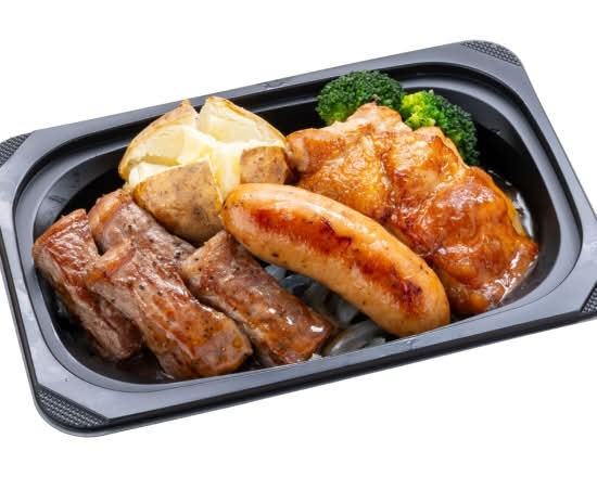 (おかず)プライムサーロインカットステーキ約100g＆ジャンボフランク＆炭焼き風チキングリル