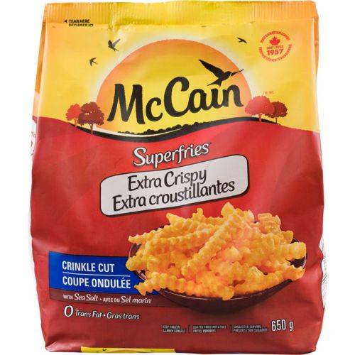 Frites extra croustillantes Superfriesᴹᴰ McCainᴹᴰ, coupe ondulée 650g 