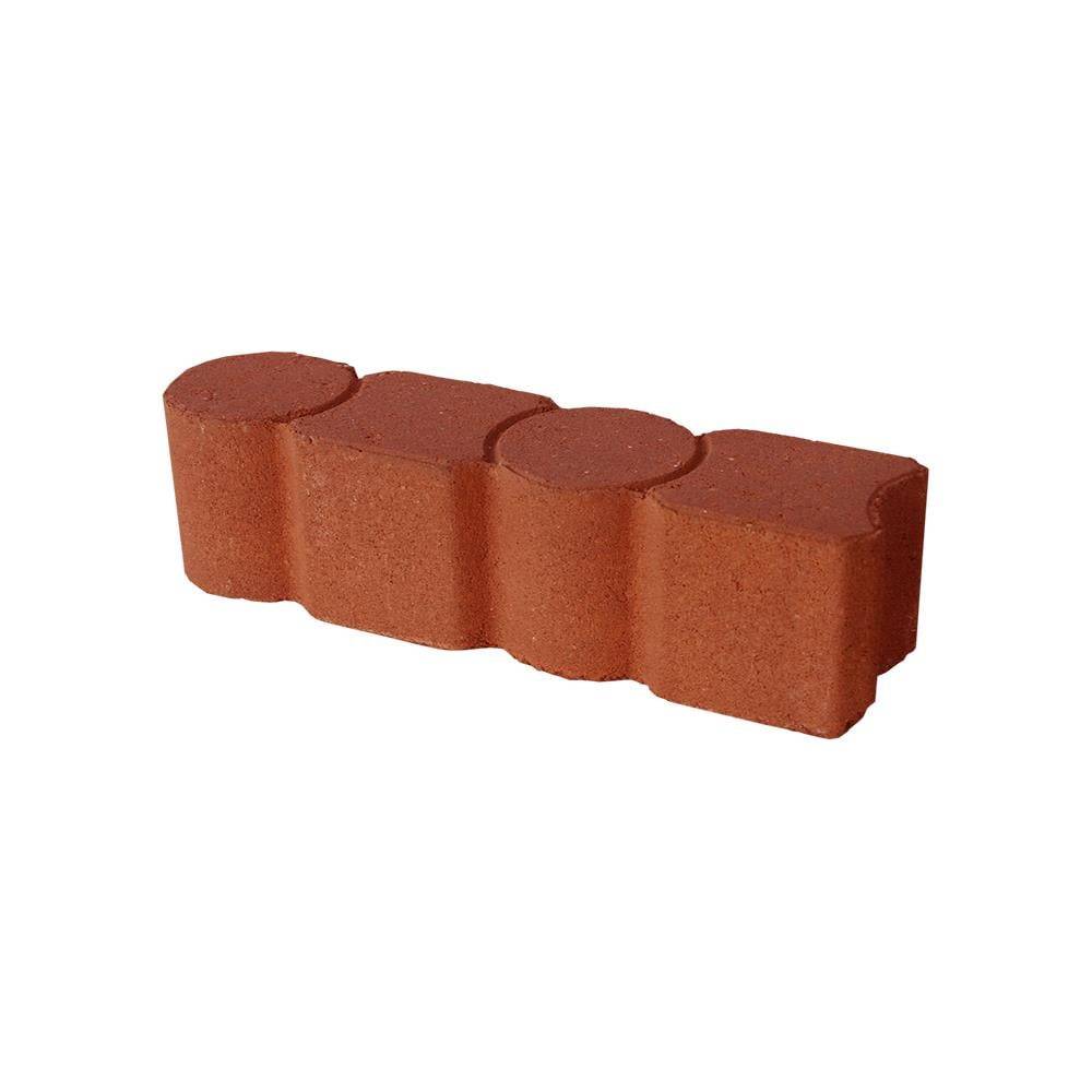 Geometric 12-in L x 3-in W x 3-in H Red Concrete Straight Edging Stone | RET0970G1200A