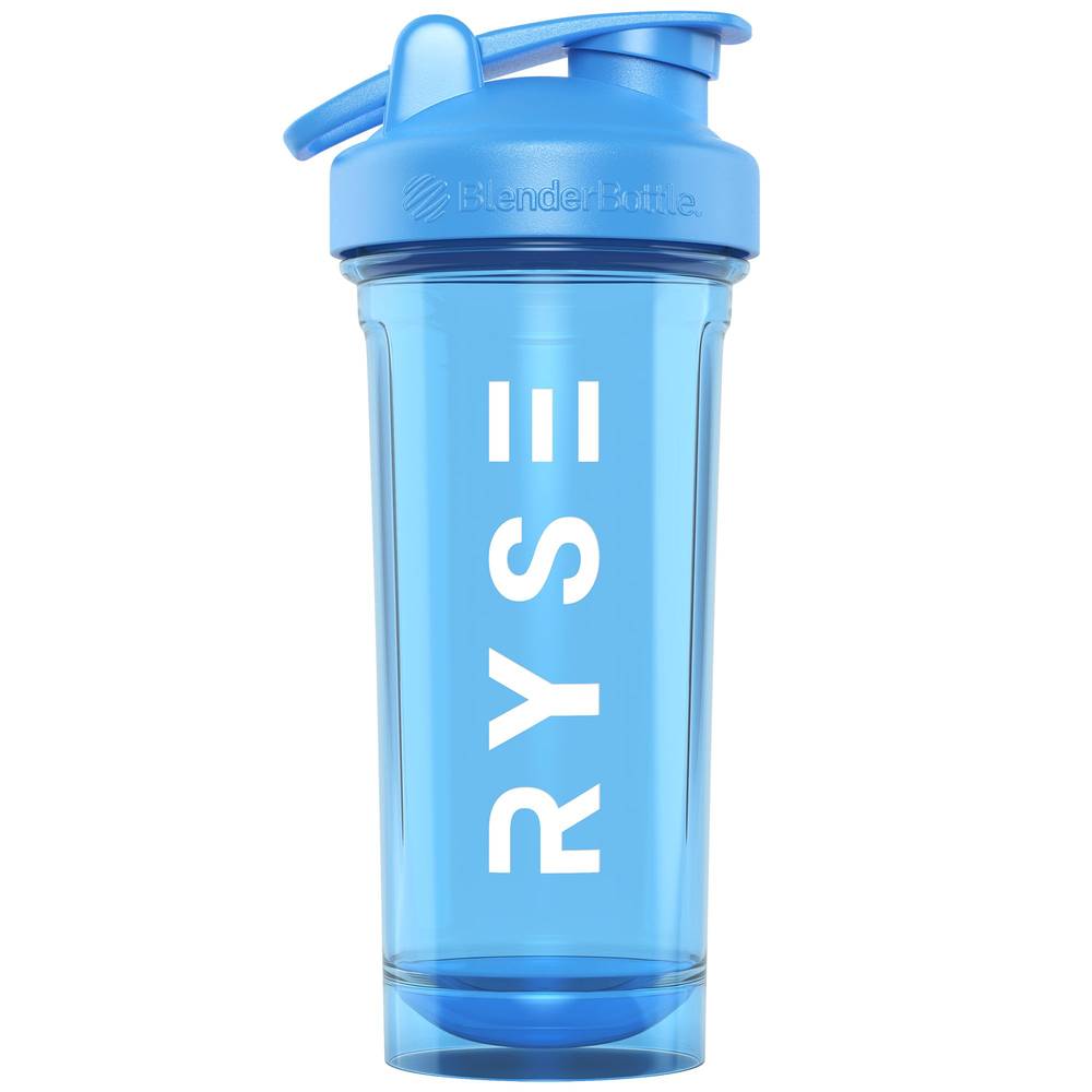 Ryse Shaker Bottle With Wire Whisk Blenderball, Light Blue