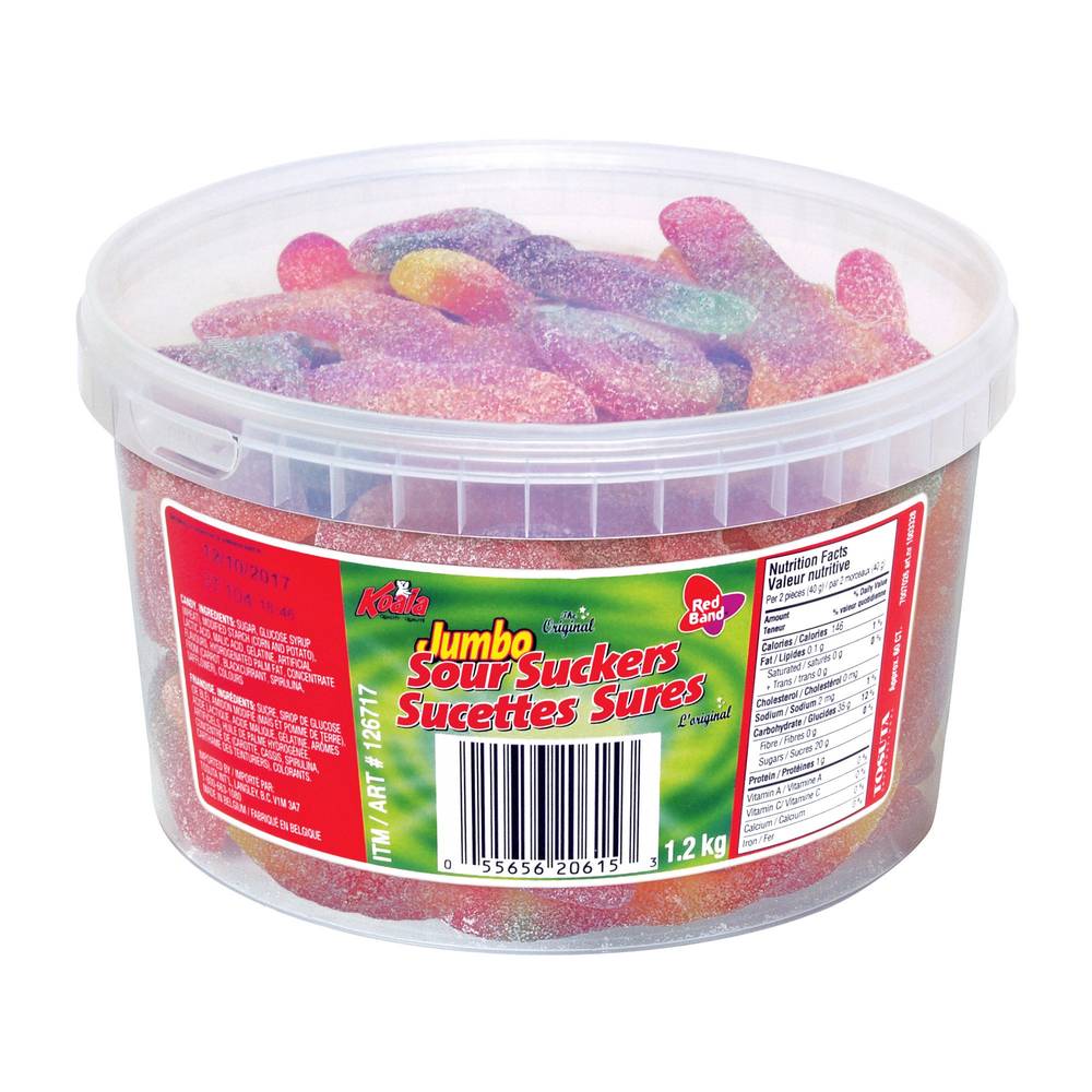 Red Band Jumbo Sour Suckers, 1.2 Kg