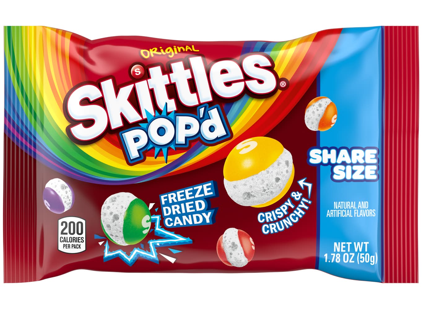 Skittles Pop'd Original Freeze Dried Candy (1.78 oz)