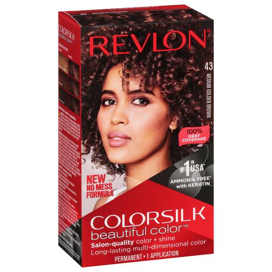 Revlon Colorsilk Beautiful Color Medium Golden Brown 43 Permanent Hair Color