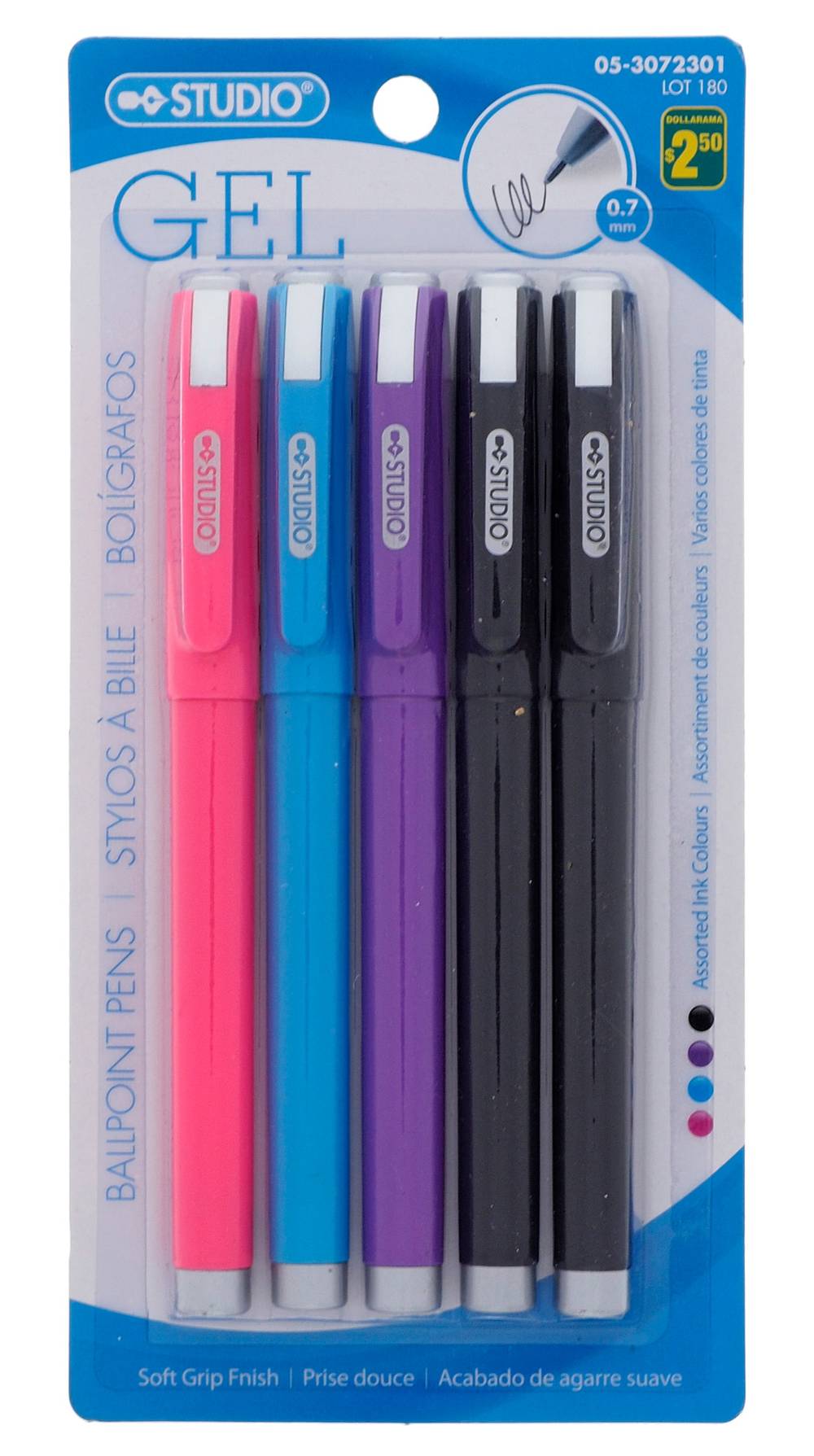 Studio Ballpoint Gel Pens, Assorted (5 ct)