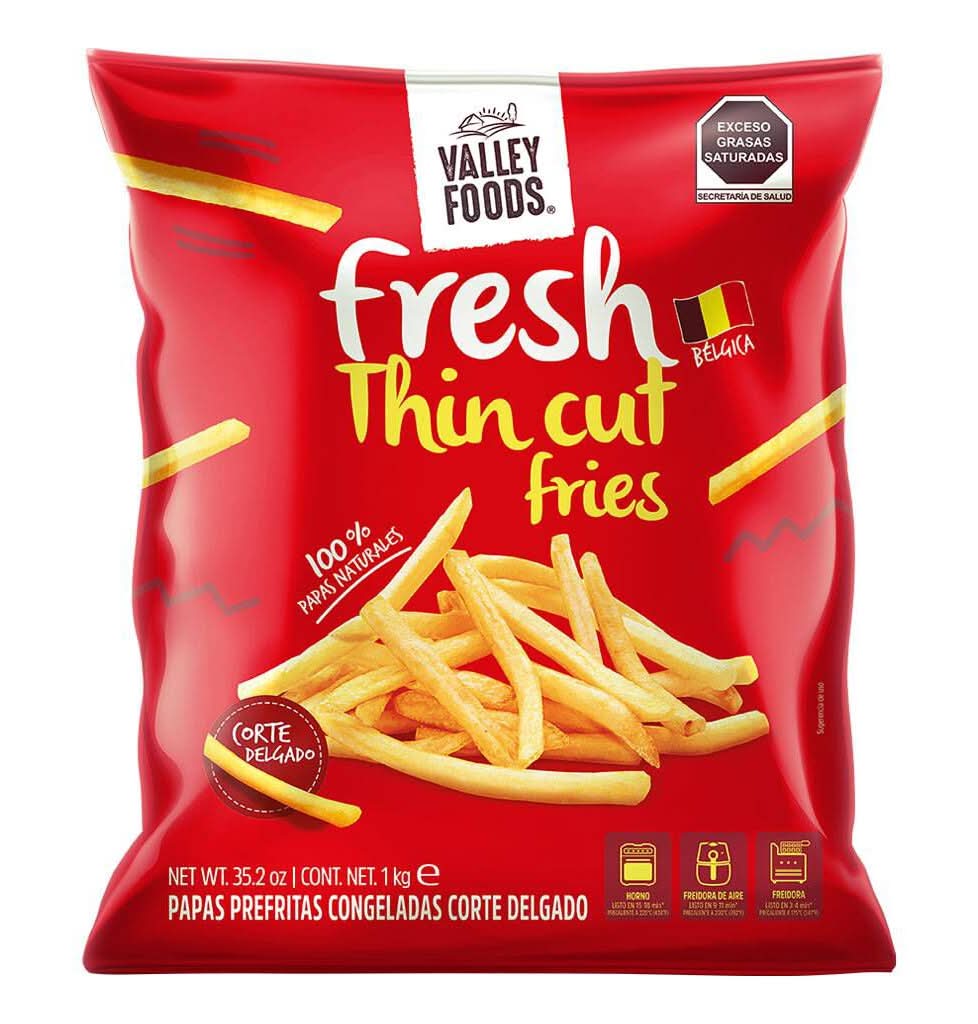 Valley Foods · Papas precongeladas de corte delgado (1 kg)