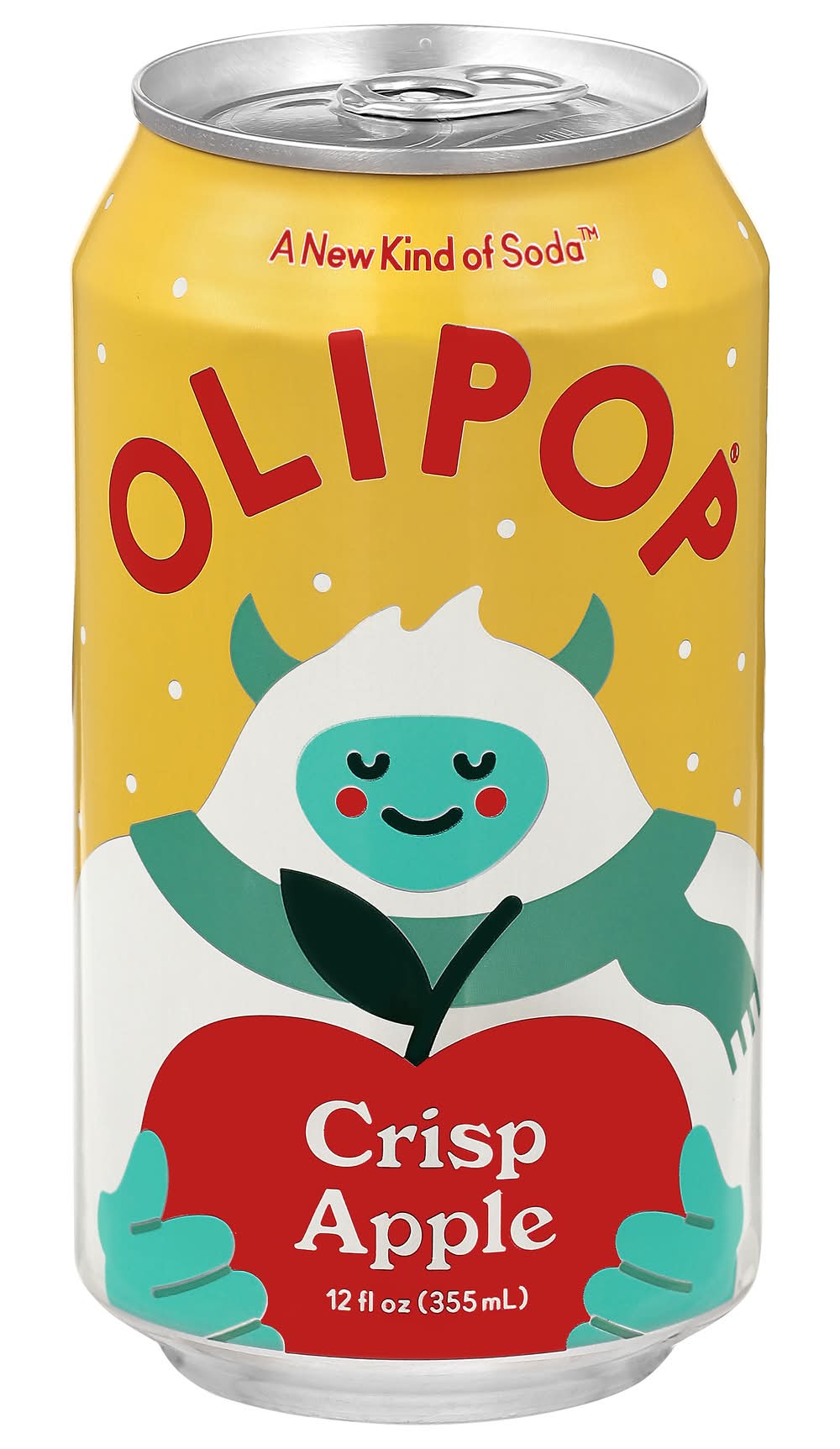 Olipop Prebiotic Soda, Crisp Apple (4 x 12 fl oz)