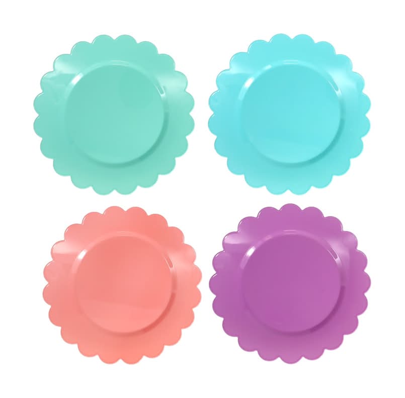 Spring Fling Round Scalloped Plastic Party Plates, 6-ct. Pack