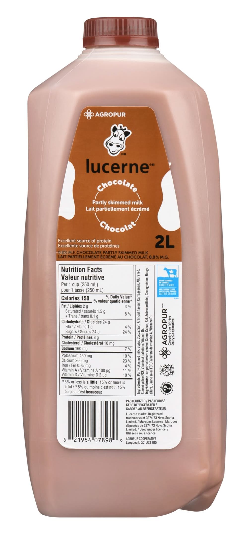 Lucerne Partly Skimmed Milk, Chocolate (2 L)