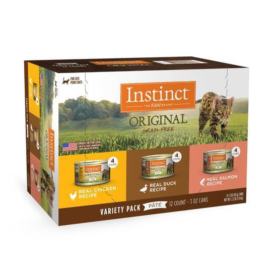 Instinct Original Grain Free Recipe Variety pack Wet Canned Cat Food By Nature's Variety, 3 Oz., Count Of 12