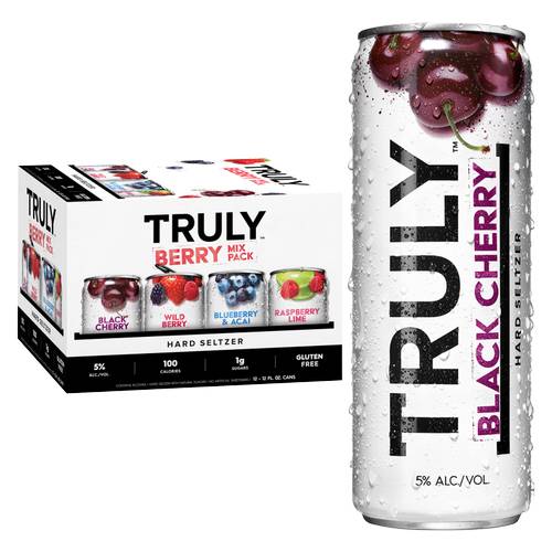 Truly Berry Mix Hard Seltzer Variety pack (12 pack, 12 fl oz) (cherry wild berry blueberry strawberry lime)