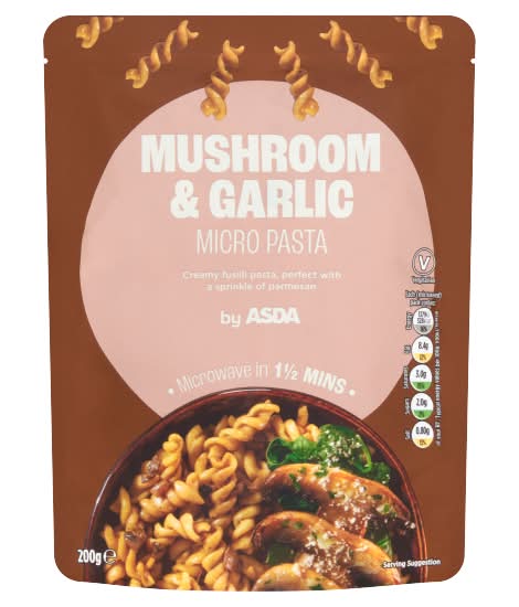 ASDA Mushroom & Garlic Micro Pasta (200g)