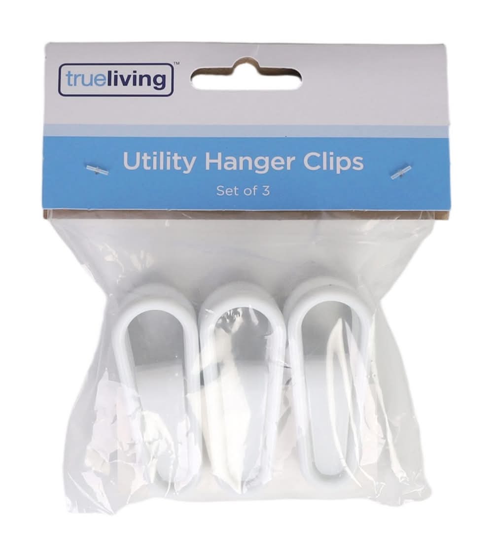 True Living White Utility Hanger Clips 3 Ct