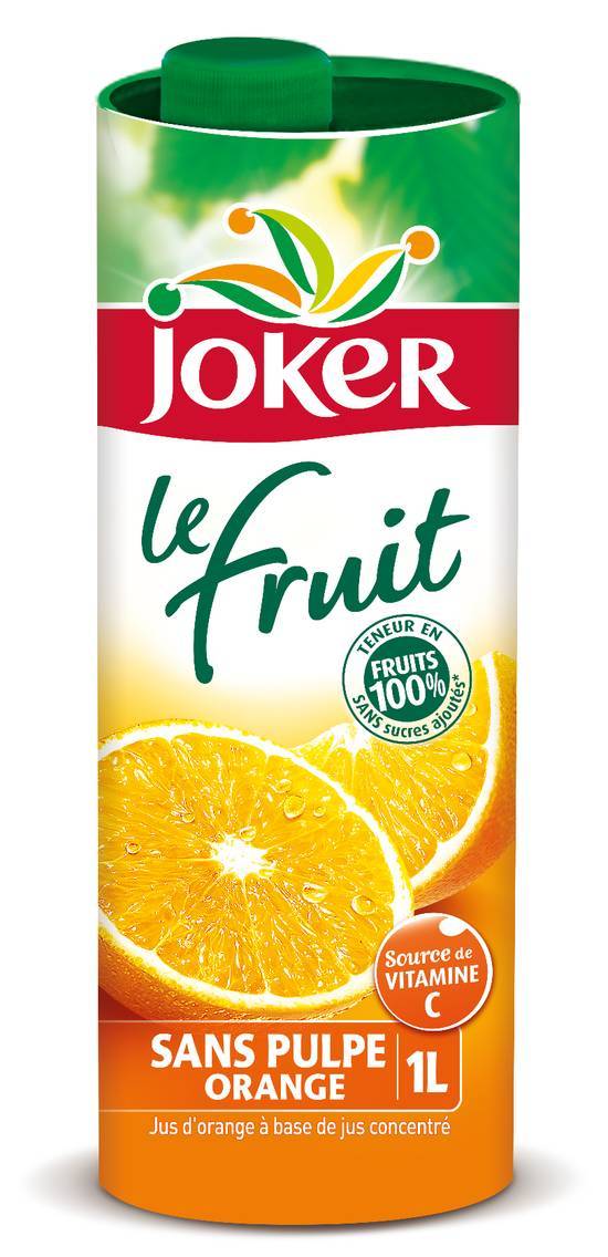 Joker le fruit orange sans pulpe 1l