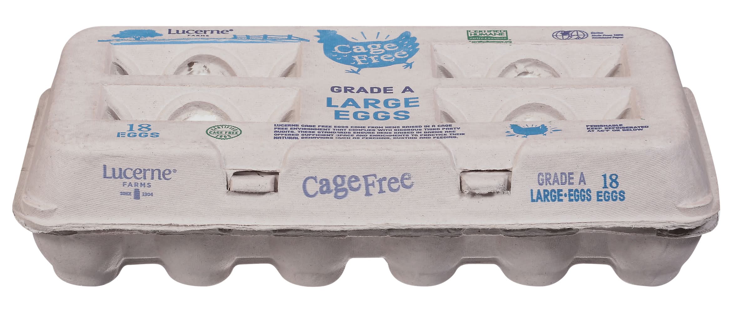 Lucerne Cage Free Grade Aa Eggs, Large (36 oz, 18 ct)