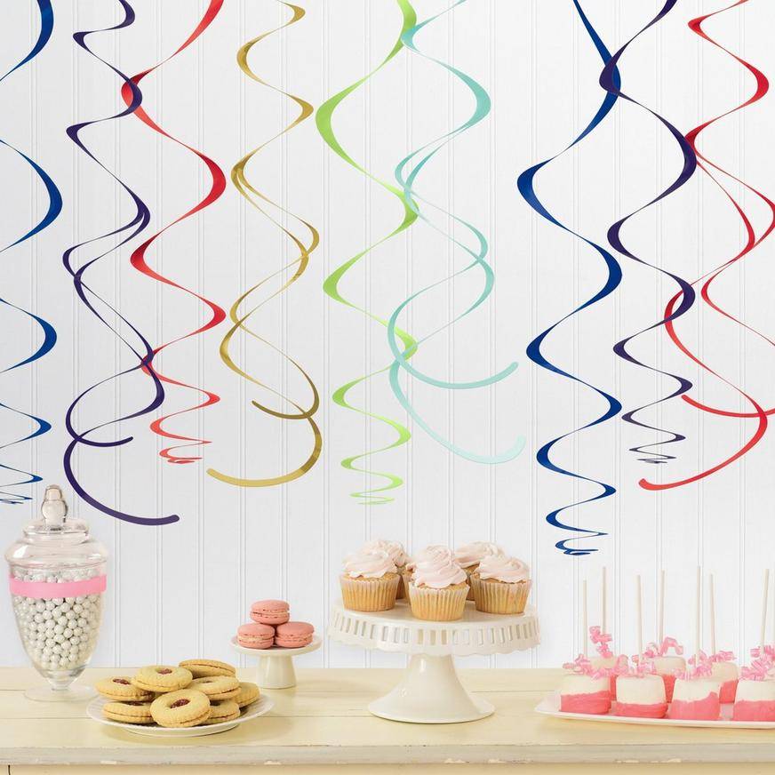 Party City Swirl Decorations (12 ct) (rainbow)