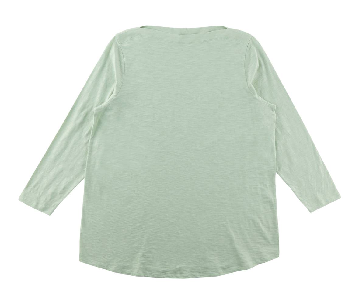 T-shirt à encolure bateau et à manches longues taille Plus mySTYLE pour femmes (3X, Vert Fumé) / mySTYLE Women's Plus Long Sleeve Boat Neck Tee (3X, Smoke Green)