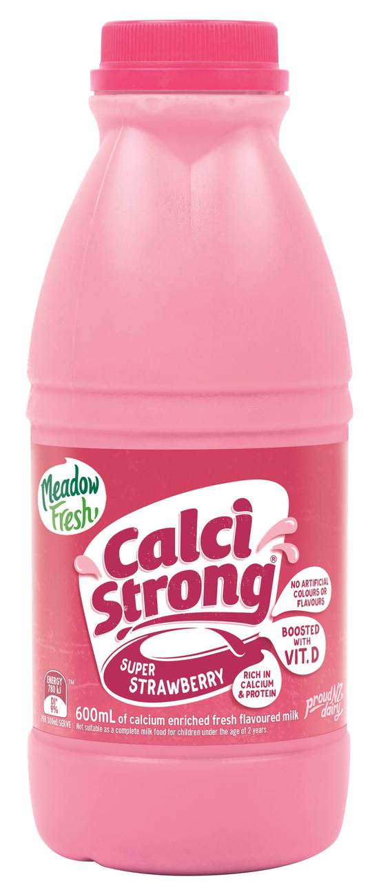 Meadowfresh 600ml Calci Strong Strawberry