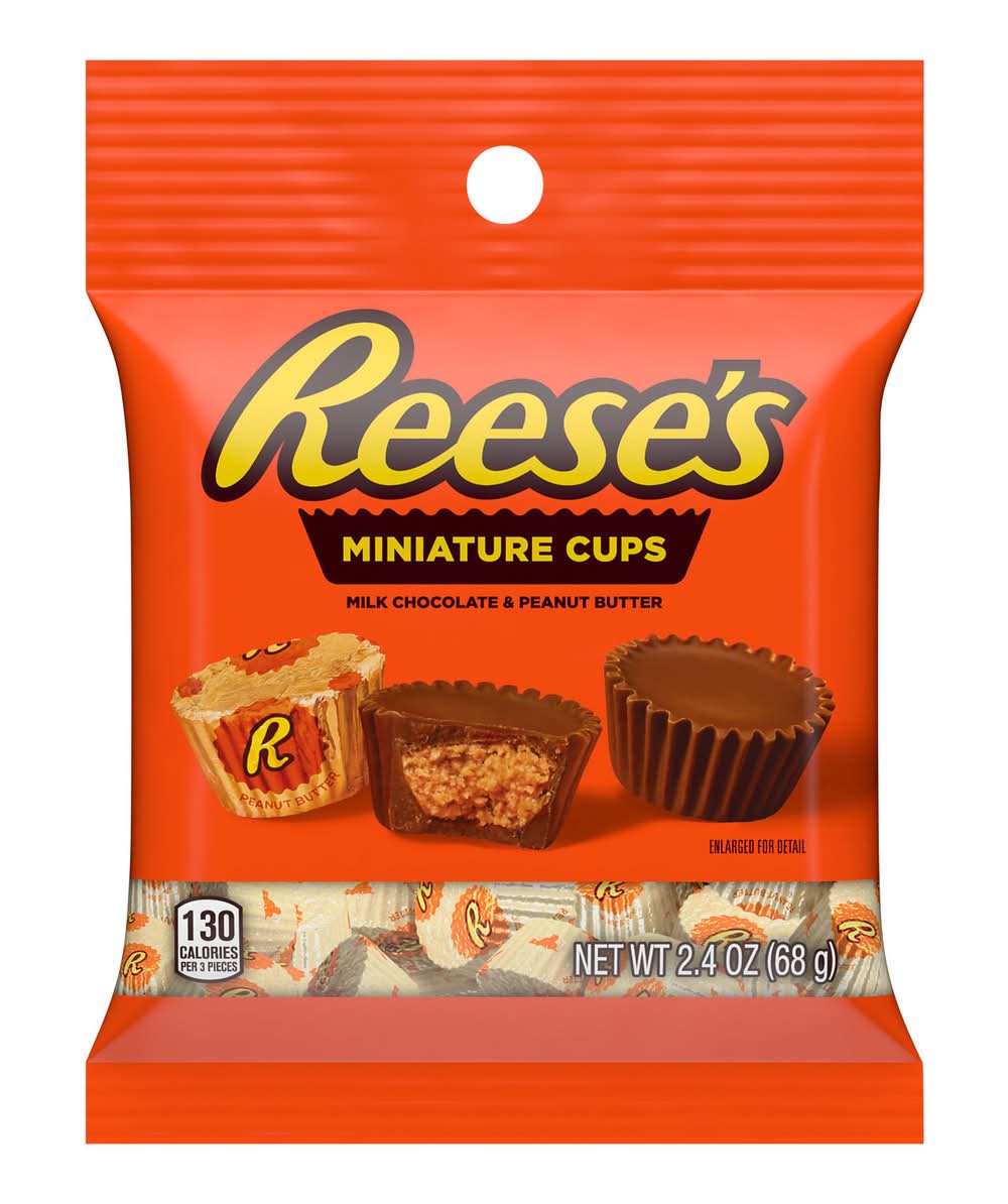 Reese's Miniature Cups, Milk Chocolate & Peanut Butter (2.4 oz)