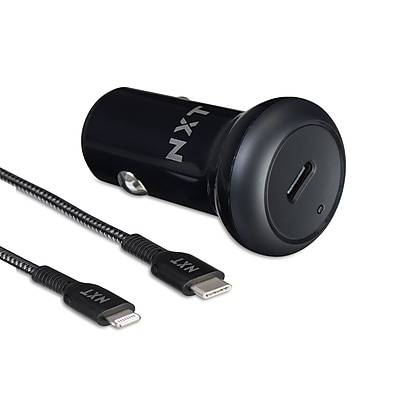 Nxt Technologies Usb-C Car Charger With Lightning Cable For Iphone (48 in/black)